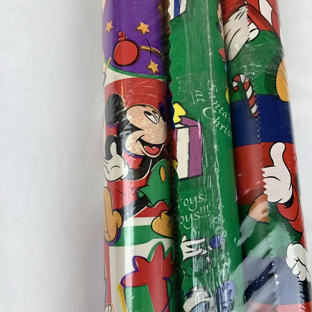 Vtg NIP Cleo Gift Wrap Mickey Mouse Minny Mouse Goofy Pluto 1996 Disney U.S.A.